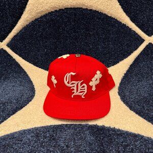 Chrome Hearts Red Cross Patch Snapback Hat